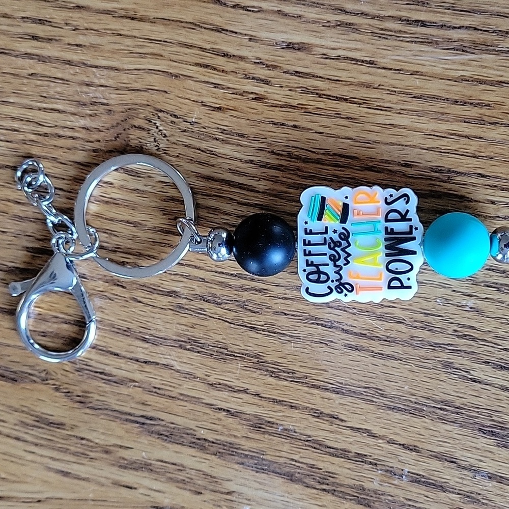 Coffee Teacher Powers Keychain Accessory